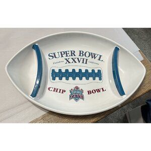 Superbowl Vintage Chip and Dip Tray Bowl NFL XXVII California Plastic